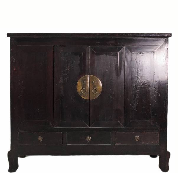 Dark Brown Chinese Antique Cabinet