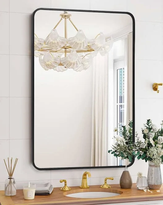 Garvee Black Metal Framed Vanity Roun...
