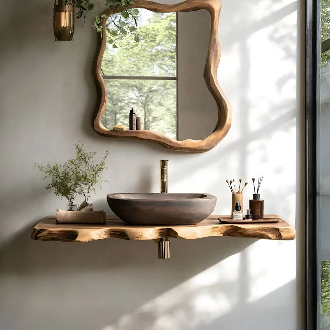 Handcrafted Live Edge Vanity for Comp...