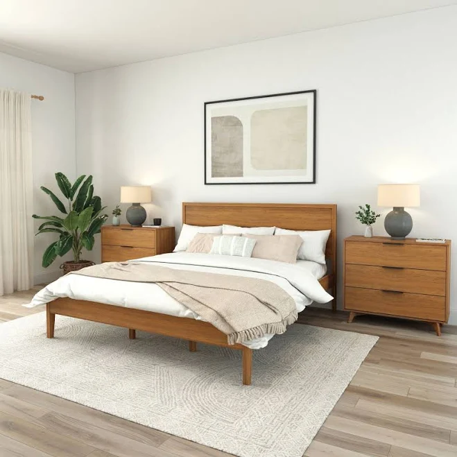 Plank+beam Duo Solid Wood Bed Frame w...