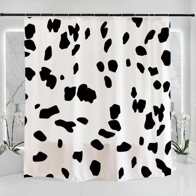 Black White Leopard Shower Curtain fo...