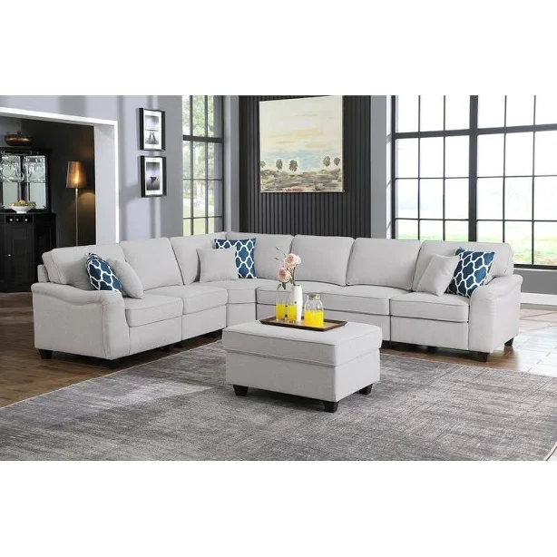 Carell Furniture Leo 7Pc Modular L-Sh...