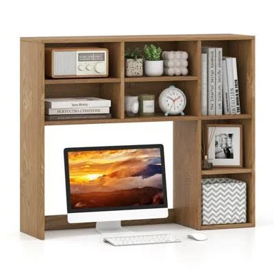 Costway Desktop Bookshelf Desk Storag...