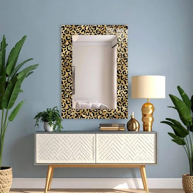 Leopard Print Rectangular Bedroom Mir...