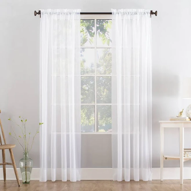Mainstays Marjorie Sheer Voile Curtai...