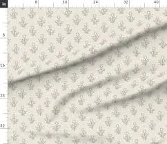 Fabric in Beige green and blue flower...