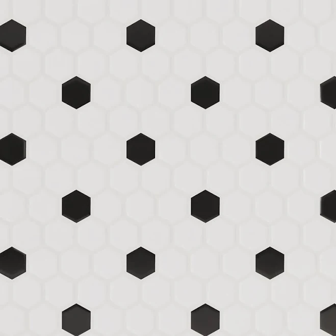 Festival White and Black Hexagon Poli...