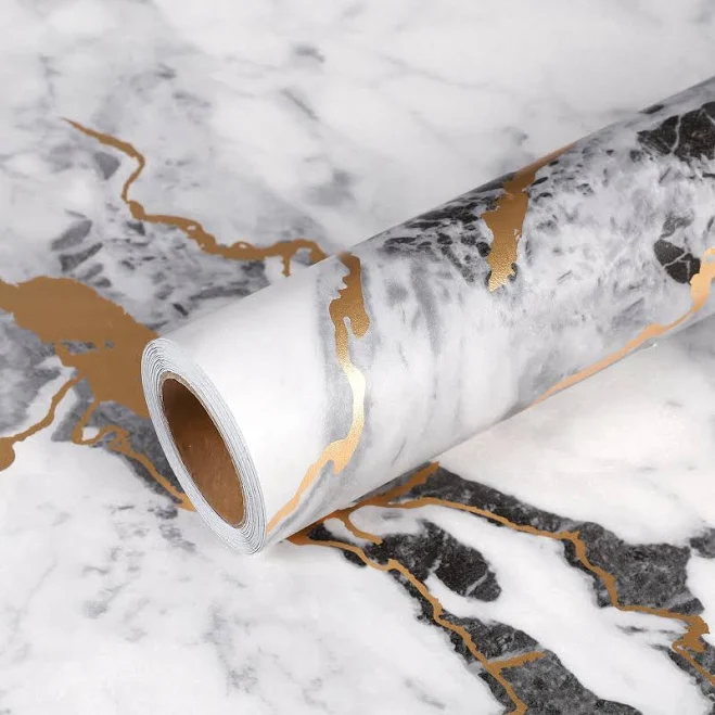 VEELIKE Black White Marble Contact Paper