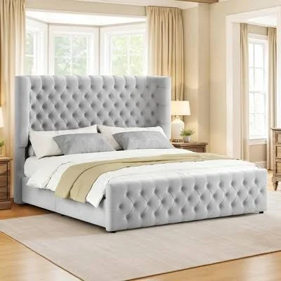 AMERLIFE King Upholstered Platform Bed