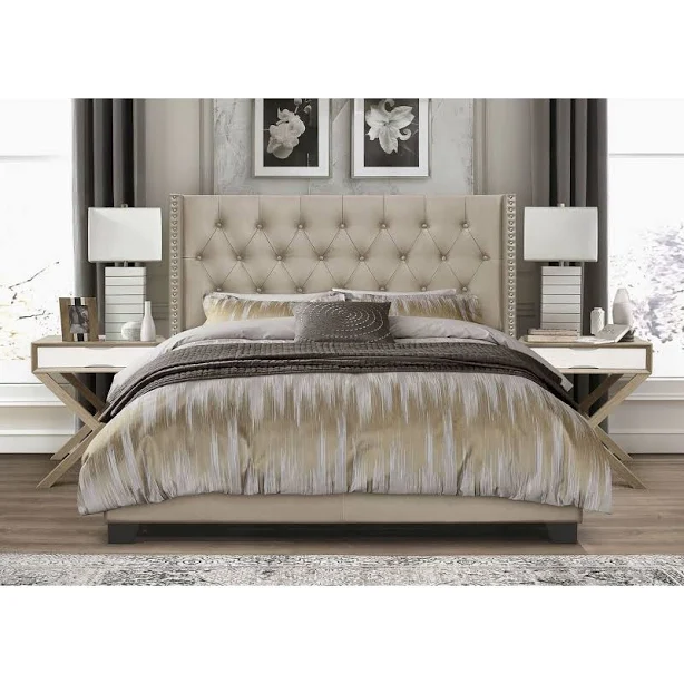 Home Design Brady Tufted Wingback Uph...