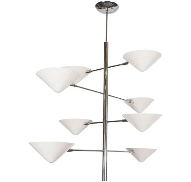 Modern White Eight-Arm Uplight Brass ...