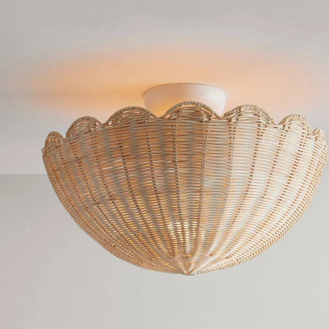 Rattan Bubble Flush Mount