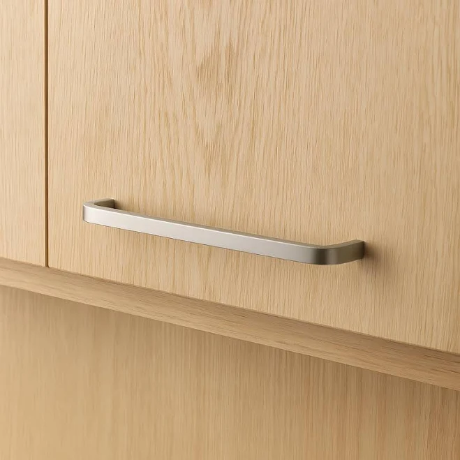 Mid Century Nickel Slim Bar Cabinet Pull