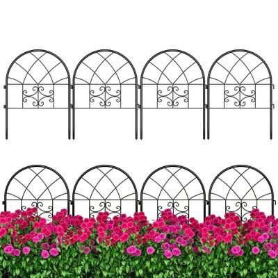 4 Pack Black Wrought Iron Fence Panels