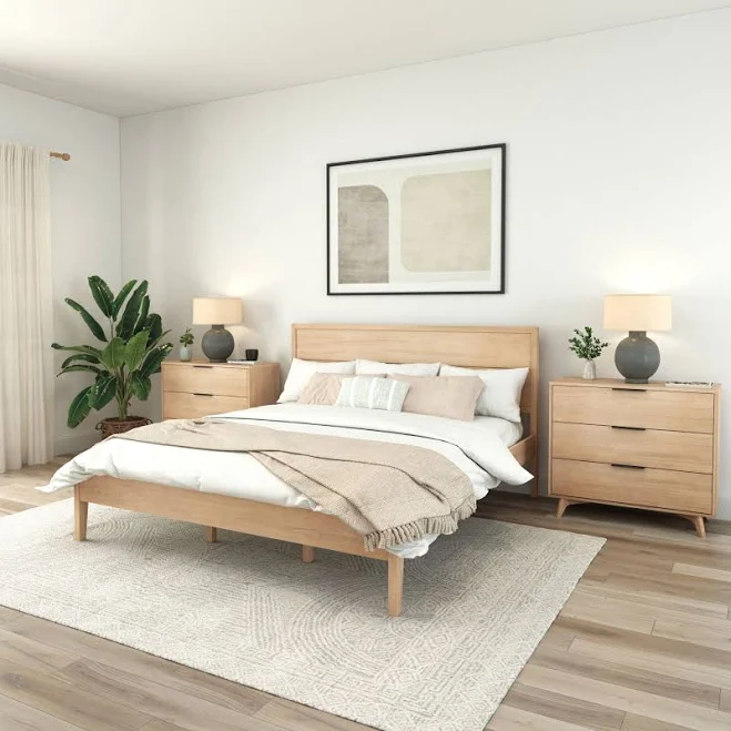 Plank+beam Duo Solid Wood Bed Frame w...