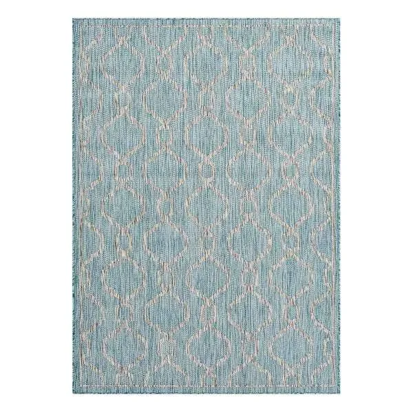 at Home Aqua Geometric Wave Indoor & ...
