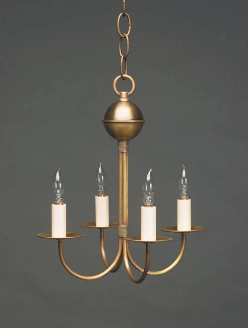 CCL904 Four J-Arm Brass Chandelier