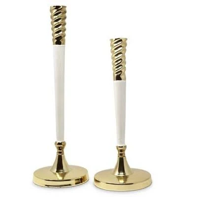 Classic Touch White and Gold Taper Ca...