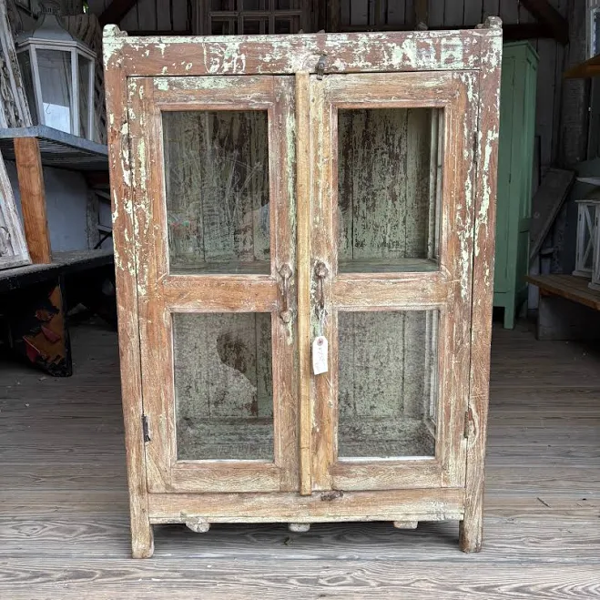 Distressed Glass Cabinet