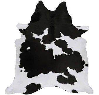 Pergamino Black and White Cowhide Rug...