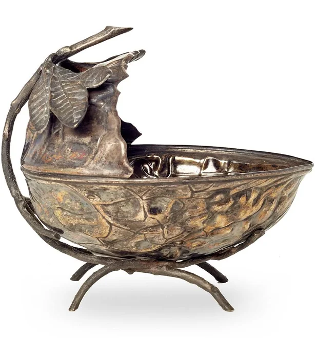 Silver Plated Walnut Bowl