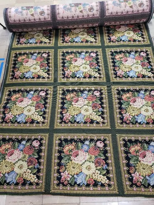 Woven Wool Tapestry Fabric Square, Fl...