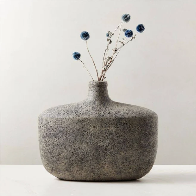 Orson Grey Terracotta Vase - CB2