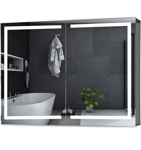 Sikaic 2 Doors LED Medicine Cabinet w...