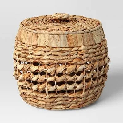 Threshold Round Water Hyacinth Basket...