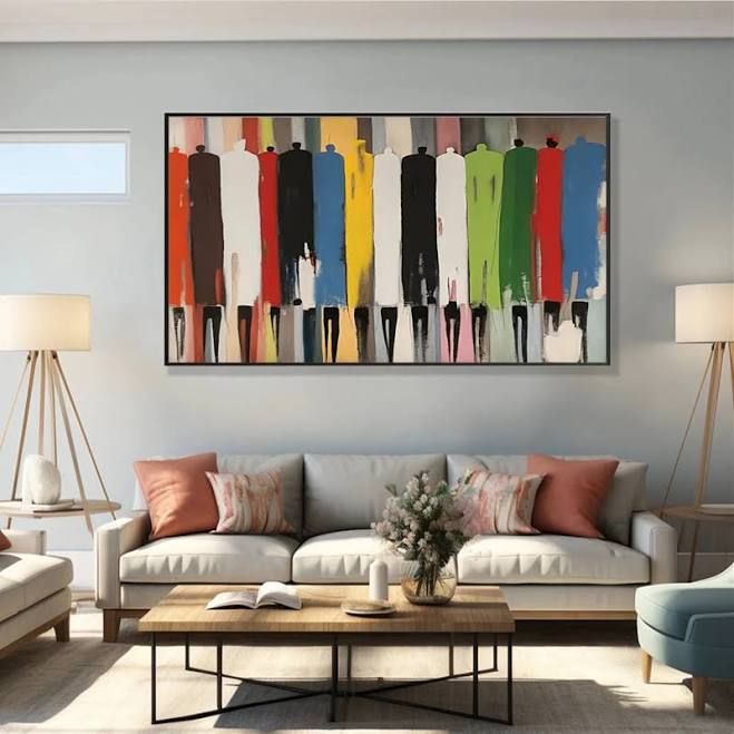 Colorful Abstract Figures Painting on...