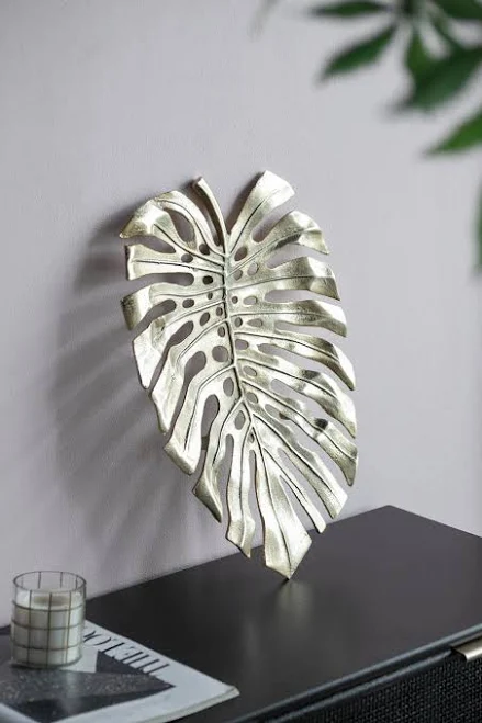 Gold Monstera Leaf Wall Decor