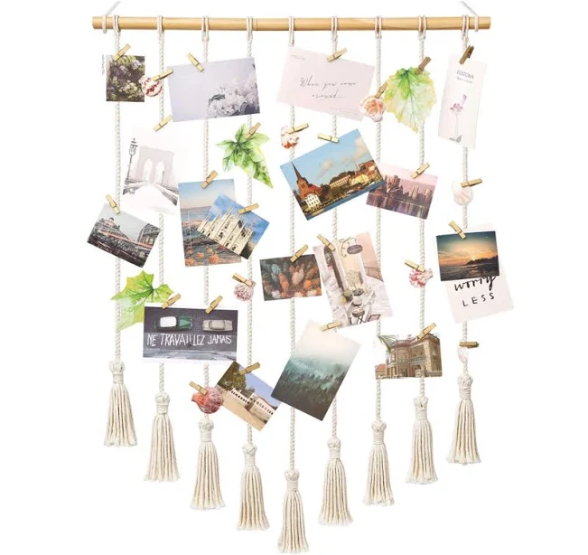 Ivory Macrame Photo Display