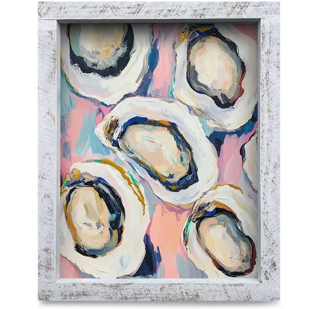 Oyster Shells on Pastel Artwork