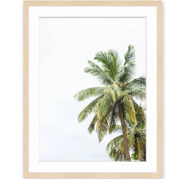 Palm Tree Print wood frame / luster /...