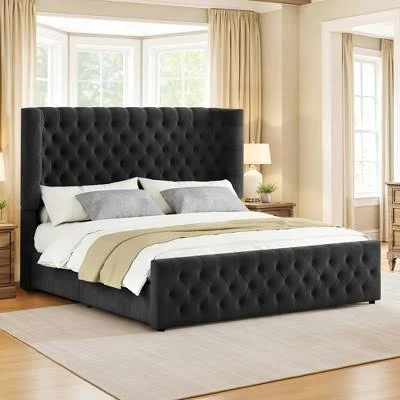 AMERLIFE King Upholstered Platform Bed