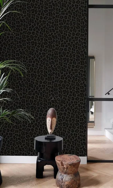 Black Leopard Animal Print Wallpaper ...