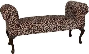 Leopard Rolled Arm Queen Anne Style B...
