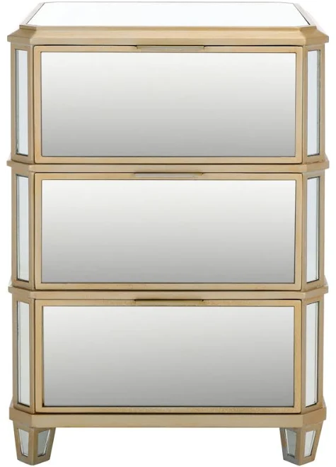 Safavieh Giana 3 Drawer Mirrored Nigh...
