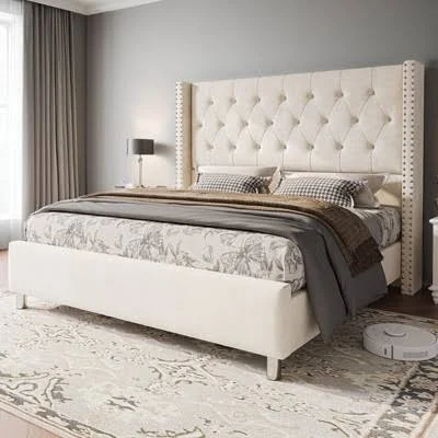 AMERLIFE King Upholstered Platform Be...