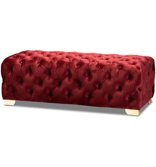 Baxton Studio Avara Bench Ottoman