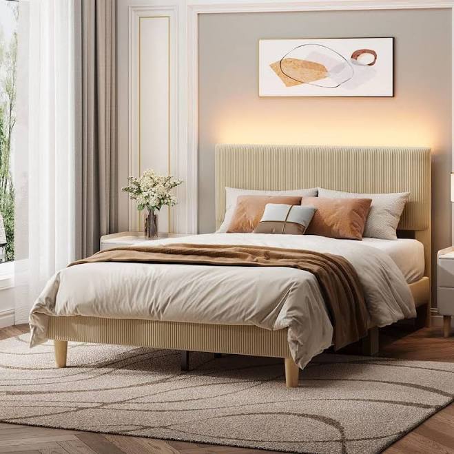 Bestier Bed Frame Upholstered Platfor...