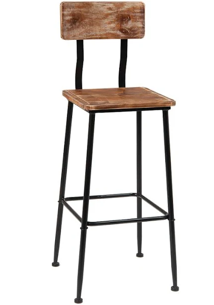 67 Black Metal Distressed Pine Wood B...