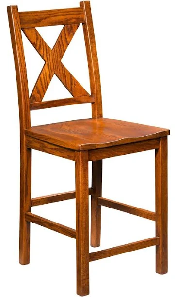 Amish Solid Hardwood X-Back Counter a...