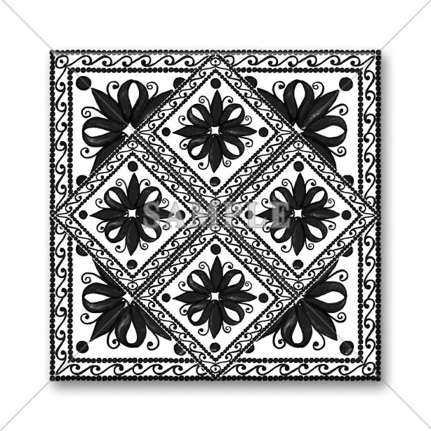 Black White Design Backsplash Tile Un...