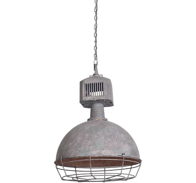 Caged Industrial Metal Pendant Light