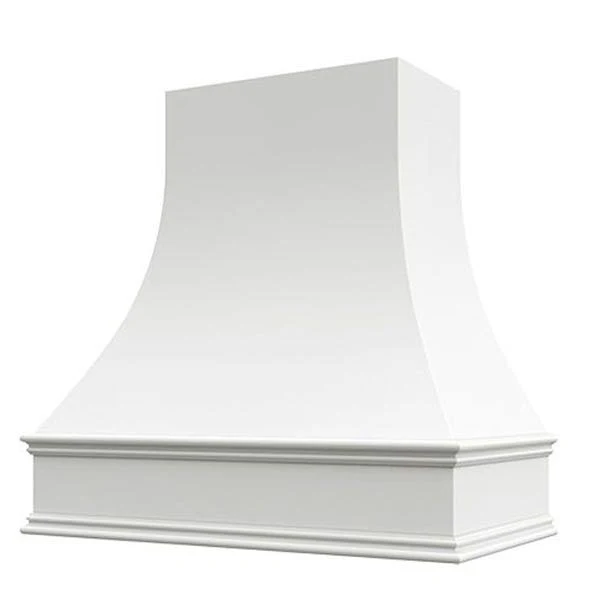 Curved Wood Hood Vent in White - Hoodsly