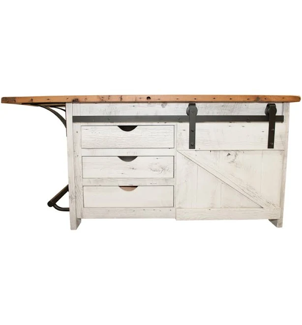 Rustic Reclaimed Wood Kitchen Island