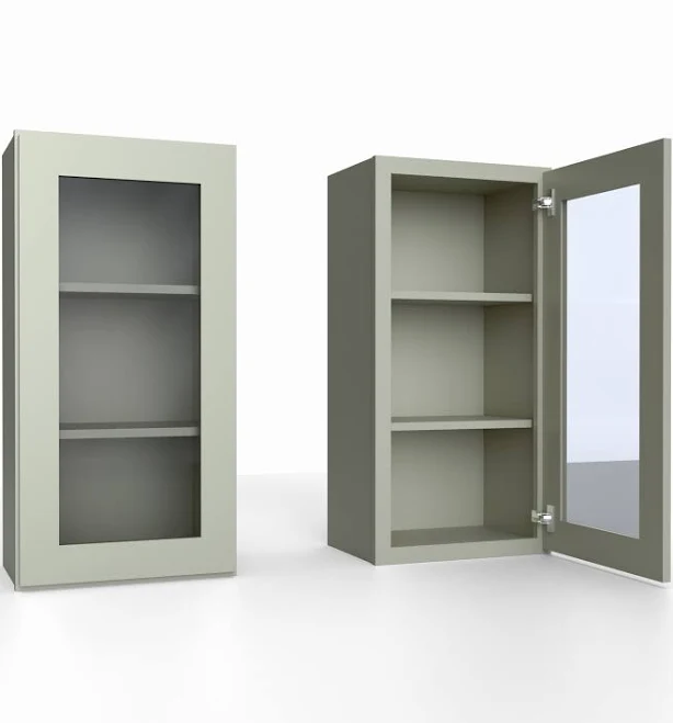 Shaker H x 12” D Glass Door Wall Cabinet