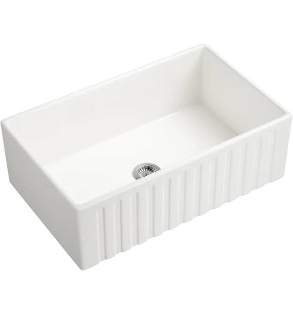 White Fireclay Ceramic 30 in. Single ...
