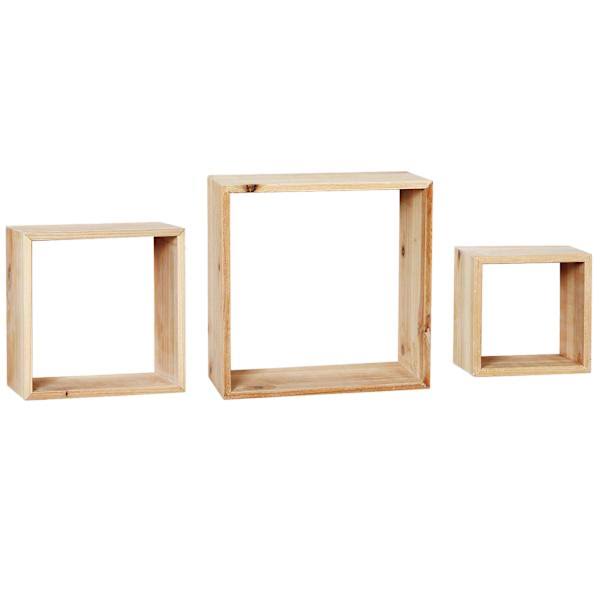 At Home 3-Piece Floating Cube Wall Sh...